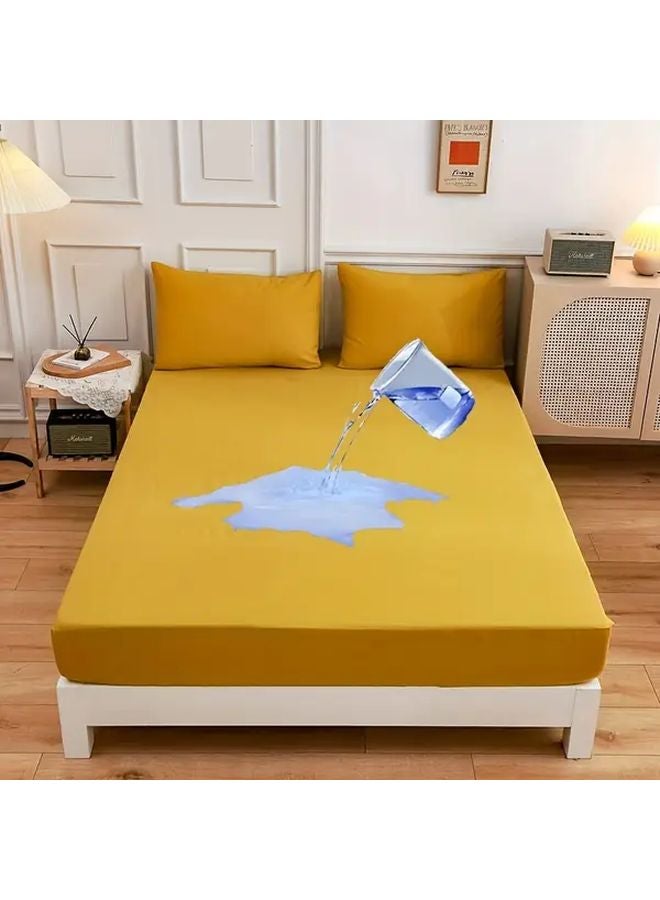 Deep Sky Blue Mattress Cover 78 74 Inches 360 Degree Fitted Sheet Quick Drying Moisture Wicking 3 Pack - Image 5